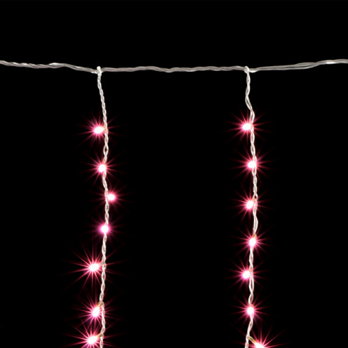 Светодиодная бахрома 1*1 м., 220V., 65 светло-розовых LED ламп, прозрачный силикон, Beauty Led (ECC65-10-2BP) в Санкт-Петербурге