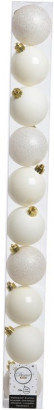 Набор пластиковых шаров  Сказка 60 мм, белый пух, 10 шт, Kaemingk (020177) 