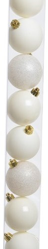 Набор пластиковых шаров  Сказка 60 мм, белый пух, 10 шт, Kaemingk (020177) 