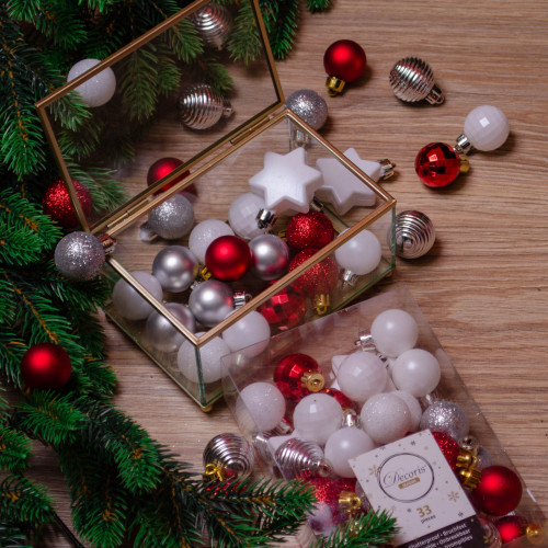 Набор елочных украшений Звездный 30 мм, 33 предмета, Kaemingk (023470)