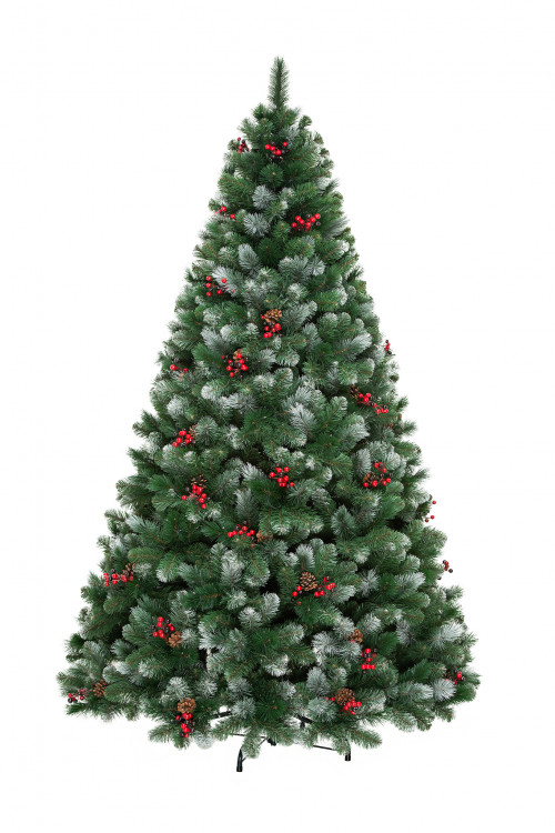 Искусственная сосна Очарование 180 см., с шишками и ягодками, Леска+ПВХ, ЕлкиТорг (141180)