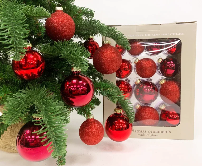 Набор стеклянных шаров Классический красный 26 шт., Christmas De Luxe (86461)   в Томске