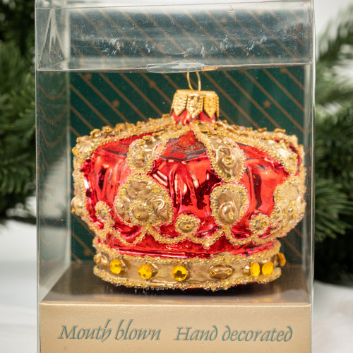 Елочное украшение Корона, стекло,  8 см., 1 шт., Irena CO (54241)