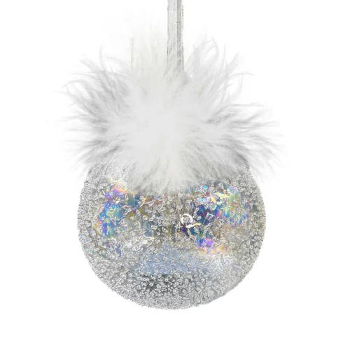 Набор стеклянных шаров Ледяной дождь 100 мм., 6 шт., прозрачный, Christmas DeLuxe (14032) в Санкт-Петербурге