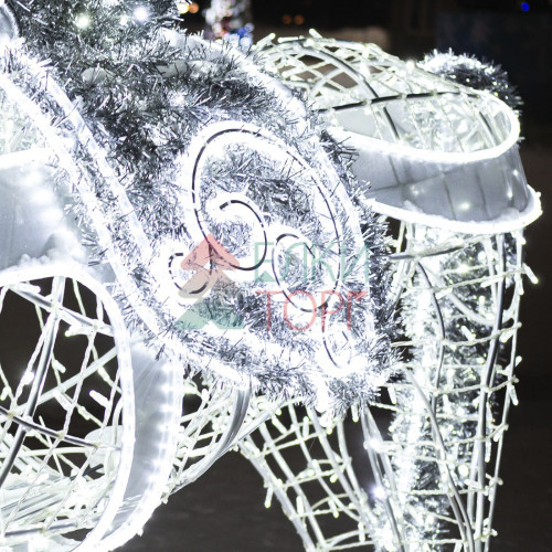 Светодиодная фигура Лошадь серебряная Premium 2,5 м., Conso (OL333)