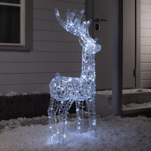 Светодиодная фигура Кружевной олень 60×105×18 см., 31 В, мерцание, свечение белое, Luazon Lighting (7028255)