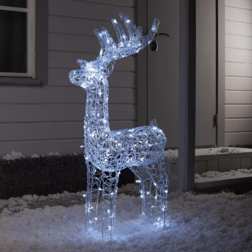 Светодиодная фигура Кружевной олень 60×105×18 см., 31 В, мерцание, свечение белое, Luazon Lighting (7028255)