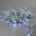 Светодиодная гирлянда с колпачком 100 холодных белых LED ламп 10 м., мерцание, 220-230 В., прозрачный провод ПВХ, IP65, LTC (PST100BLWCAP-10-2W)
