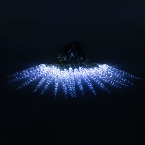 Гирлянда Сосульки 4 м., Белые 16 см., 24В, 16 LED, провод прозрачный ПВХ, IP54, LTC (IC16.16-10-1W) в Санкт-Петербурге