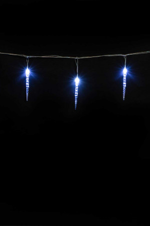 Гирлянда Сосульки 4 м., Белые 16 см., 24В, 16 LED, провод прозрачный ПВХ, IP54, LTC (IC16.16-10-1W)
