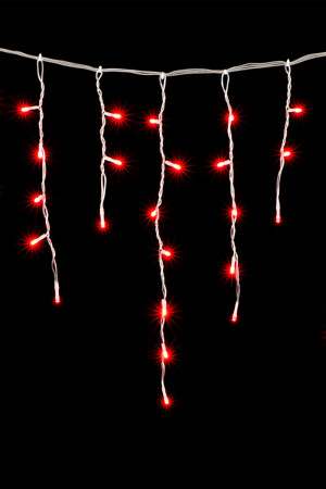 Светодиодная бахрома мерцающая 3,1*0,5 м, 220V., 150 красных LED ламп, соединяемая, прозрачный ПВХ, Beauty Led (PIL150BL-10-2R)