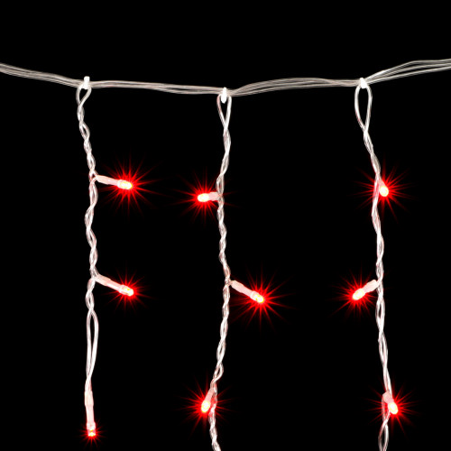 Светодиодная бахрома мерцающая 3,1*0,5 м, 220V., 150 красных LED ламп, соединяемая, прозрачный ПВХ, Beauty Led (PIL150BL-10-2R) в Санкт-Петербурге