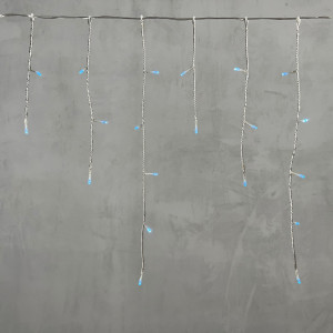 Светодиодная бахрома 3*0.5 м., 3 батарейки типа D 4.5V, 100 LED ламп синего цвета, прозрачный силикон, LTC (ECC100-10-8B)