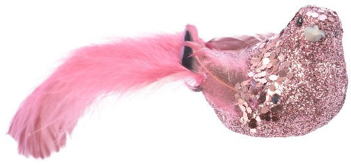 Елочное украшение Радужная пташка  4,5*5*20 см, на клипсе, розовый, Kaemingk  (727060/1)