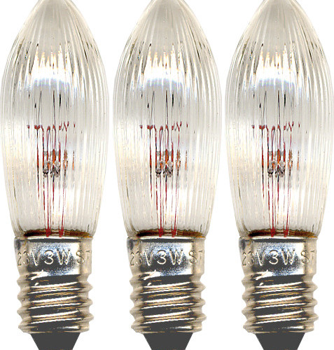 Лампочка запасная для подсвечников 55V 3W Е10 рифленая, 3 шт., Star Trading (305-55)