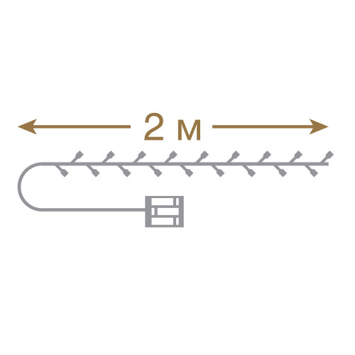 Светодиодная нить Роса 20 холодных белых LED ламп, 2 м., на батарейках, с пультом, Vegas (55105)