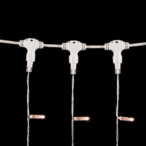 Светодиодный занавес с колпачком 2*3 м., 600 экстра теплых белых LED ламп, прозрачный провод ПВХ, IP65, LTC (PCL602CAP-10-2EWW)