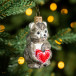 Елочное украшение Барсук с сердечком, стекло, 8,5 см., 1 шт., Витус (А222)