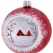 Стеклянный шар Домики 75 мм.,красный,  Ёлочка (С2339/1)