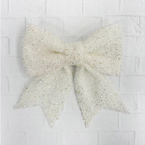 Бант Бьянка 24x24 см., 1 шт., белый, Christmas De Luxe (86822)