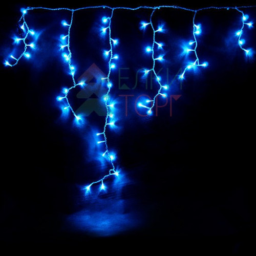 Светодиодная бахрома 1*1 м., 220V., 65 небесно-голубых LED ламп, прозрачный силикон, Beauty Led (ECC65-10-2SB) в Санкт-Петербурге