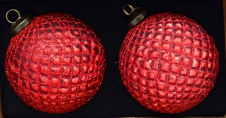 Набор стеклянных шаров 100 мм, цвет красный, 2 шара в упаковке. (YUS62113-L)