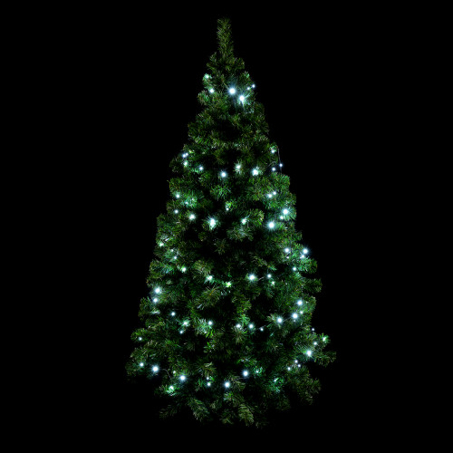 Светодиодная гирлянда Пятиминутка для ели высотой 1.5 м., 120 холодных белых LED ламп, зеленый ПВХ, Beauty Led (GFM120C-14-1W)