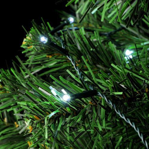 Светодиодная гирлянда Пятиминутка для ели высотой 1.5 м., 120 холодных белых LED ламп, зеленый ПВХ, Beauty Led (GFM120C-14-1W)