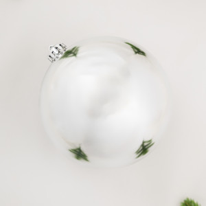 Шар пластиковый глянцевый 150 мм., серебро, ЕлкиТорг (150104)