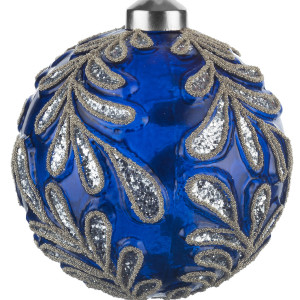 Винтажный стеклянный шар Графские сады Лобелия 10 см., 1 шт., Karlsbach (09826)