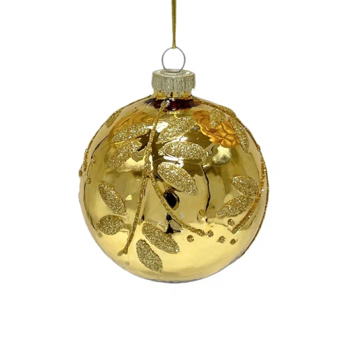 Набор винтажных стеклянных шаров Старинный вальс 80 мм., пудрово-золотой, 9 шт., Christmas DeLuxe (14090)