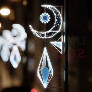 Светодиодная консоль Серёжка с полумесяцем 78*198 см., 220В, Conso (KPF-036-L001)