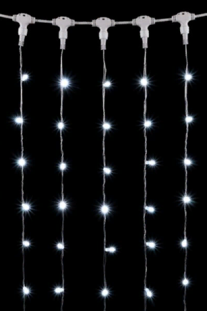  Светодиодный занавес с колпачком 2*3 м., 600 белых LED ламп, прозрачный провод ПВХ, IP65, LTC (PCL602CAP-10-2W)