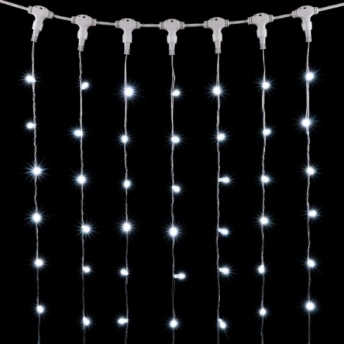  Светодиодный занавес с колпачком 2*3 м., 600 белых LED ламп, прозрачный провод ПВХ, IP65, LTC (PCL602CAP-10-2W)