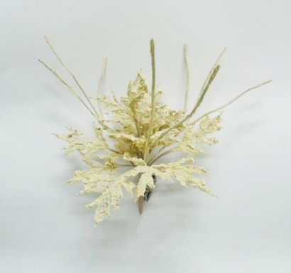 Елочное украшение Коралл Королевский на клипсе 20 см., бежевый, 1 шт., Christmas De Luxe (86698)