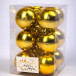 Набор пластиковых шаров Вероника 60 мм., золотой глянцевый, 12 шт., ЕлкиТорг (150215)