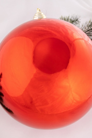 Шар пластиковый глянцевый 300 мм., красный, ЕлкиТорг (150704)