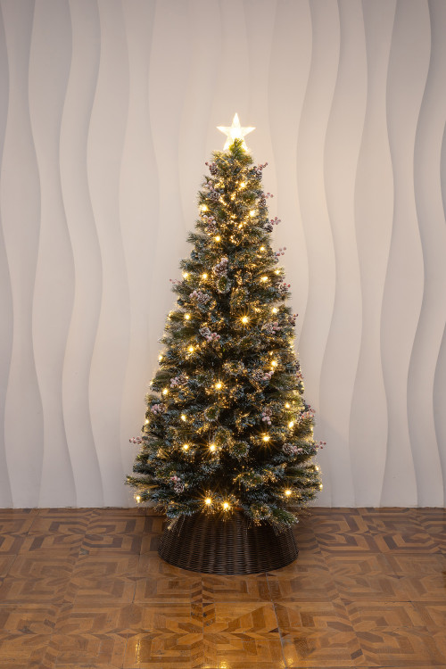 Оптоволоконная елка с LED лампочками Альпийская 150 см., леска+пвх, контроллер (Т2162-150)