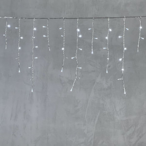 Светодиодная бахрома 4,9*0,5 м., 240 белых LED ламп, мерцание, прозрачный провод ПВХ, Beauty Led (PIL240BLW-10-2W)