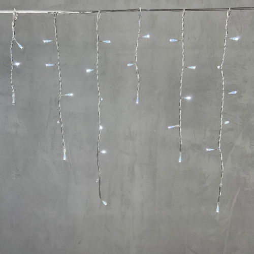 Светодиодная бахрома 4,9*0,5 м., 240 белых LED ламп, мерцание, прозрачный провод ПВХ, Beauty Led (PIL240BLW-10-2W) в Санкт-Петербурге