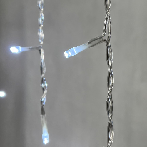 Светодиодная бахрома 4,9*0,5 м., 240 белых LED ламп, мерцание, прозрачный провод ПВХ, Beauty Led (PIL240BLW-10-2W) в Санкт-Петербурге