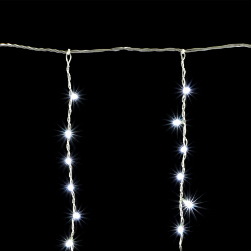 Светодиодная бахрома 1*1 м., 220V., 65 холодных белых LED ламп, прозрачный силикон, Beauty Led (ECC65-10-2W) в Санкт-Петербурге