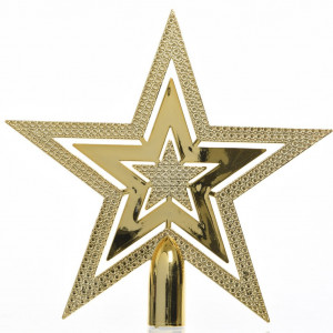Украшение Звезда праздничная золотая 2,2*20*20 см, пластик, Kaemingk (029996)
