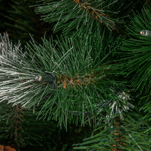 Искусственная сосна Очарование 180 см., с шишками и ягодками, 330 теплых-белых LED ламп, Леска+ПВХ, ЕлкиТорг (142180)