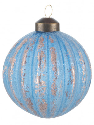 Винтажный стеклянный шар Патина в лазури 8 см., 1 шт., Karlsbach (09829)