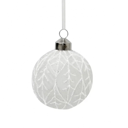 Набор винтажных стеклянных шаров Ледяная дымка 80 мм., 9 шт., белый, Christmas DeLuxe (13045)