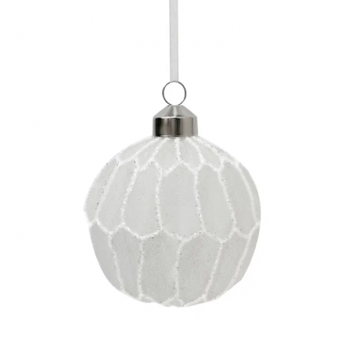 Набор винтажных стеклянных шаров Ледяная дымка 80 мм., 9 шт., белый, Christmas DeLuxe (13045)