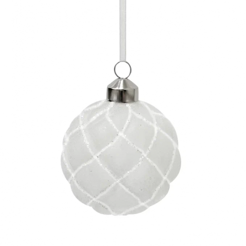 Набор винтажных стеклянных шаров Ледяная дымка 80 мм., 9 шт., белый, Christmas DeLuxe (13045)