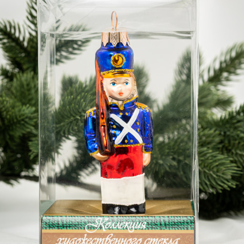 Елочное украшение Солдатик, стекло, 11,5 см., 1 шт., Витус (А224)