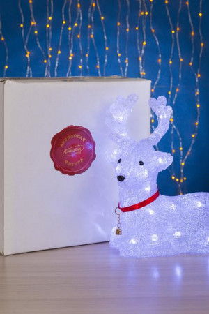 Светодиодная фигура Оленёнок 26×30×13 см., акрил, 220 В, 30 холодных LED, Luazon Lighting (4357271)